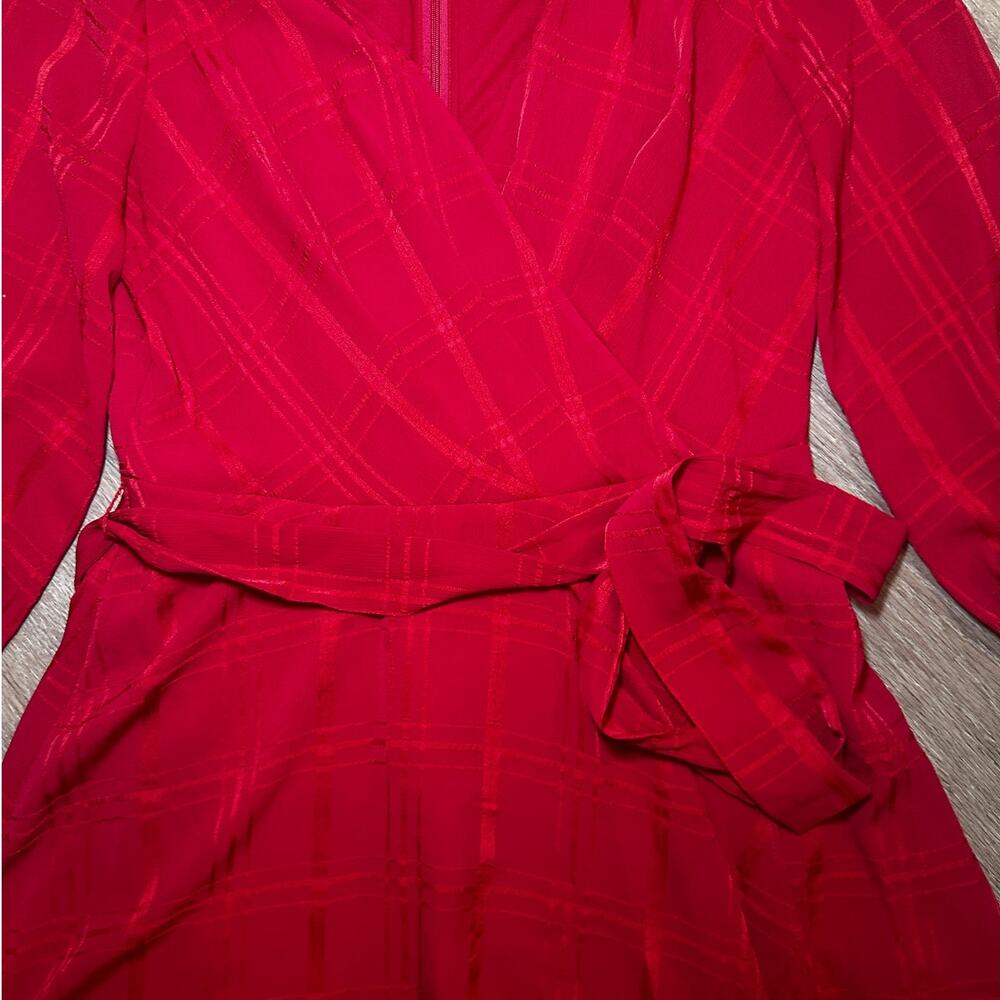 Tommy Hilfiger Red Wrap Midi Dress - Picture 3 of 10